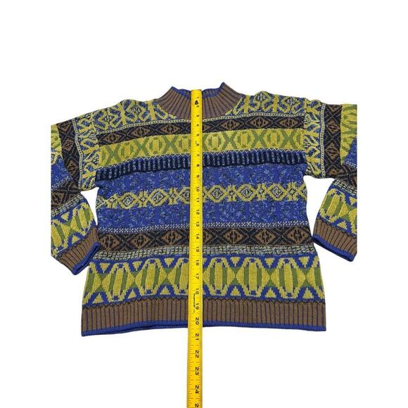 Vintage OUI‎ Wool Blend Ski Sweater - Retro Geometric Pattern - 90’s Fashion - S - Picture 5 of 6